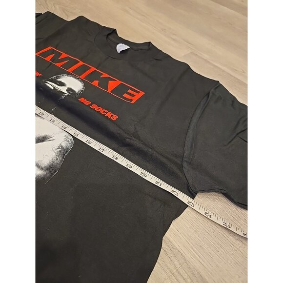 Vintage  Mike Tyson T Shirt 90s Black No Robe Shoes NO MERCY Don King DEADSTOCK - Picture 4 of 6